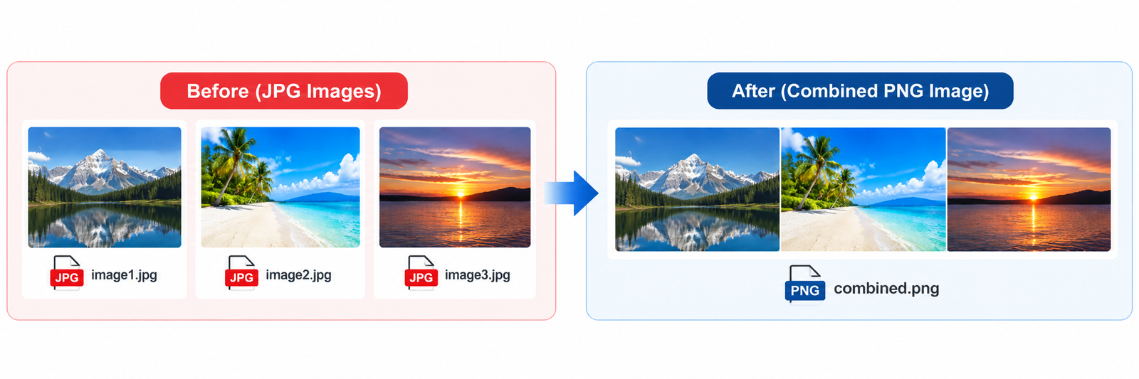 Merge JPG to PNG online and combine multiple images with CombJPG